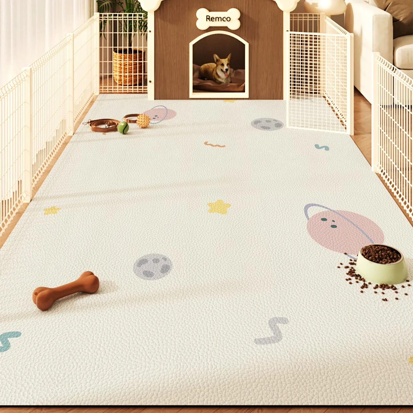 Pet Floor Mats Cat Dog Carpet Waterproof Urine-proof PVC Leather Rugs Enclosure Large Area Mat Washable Scrubable Easy Clean Rug