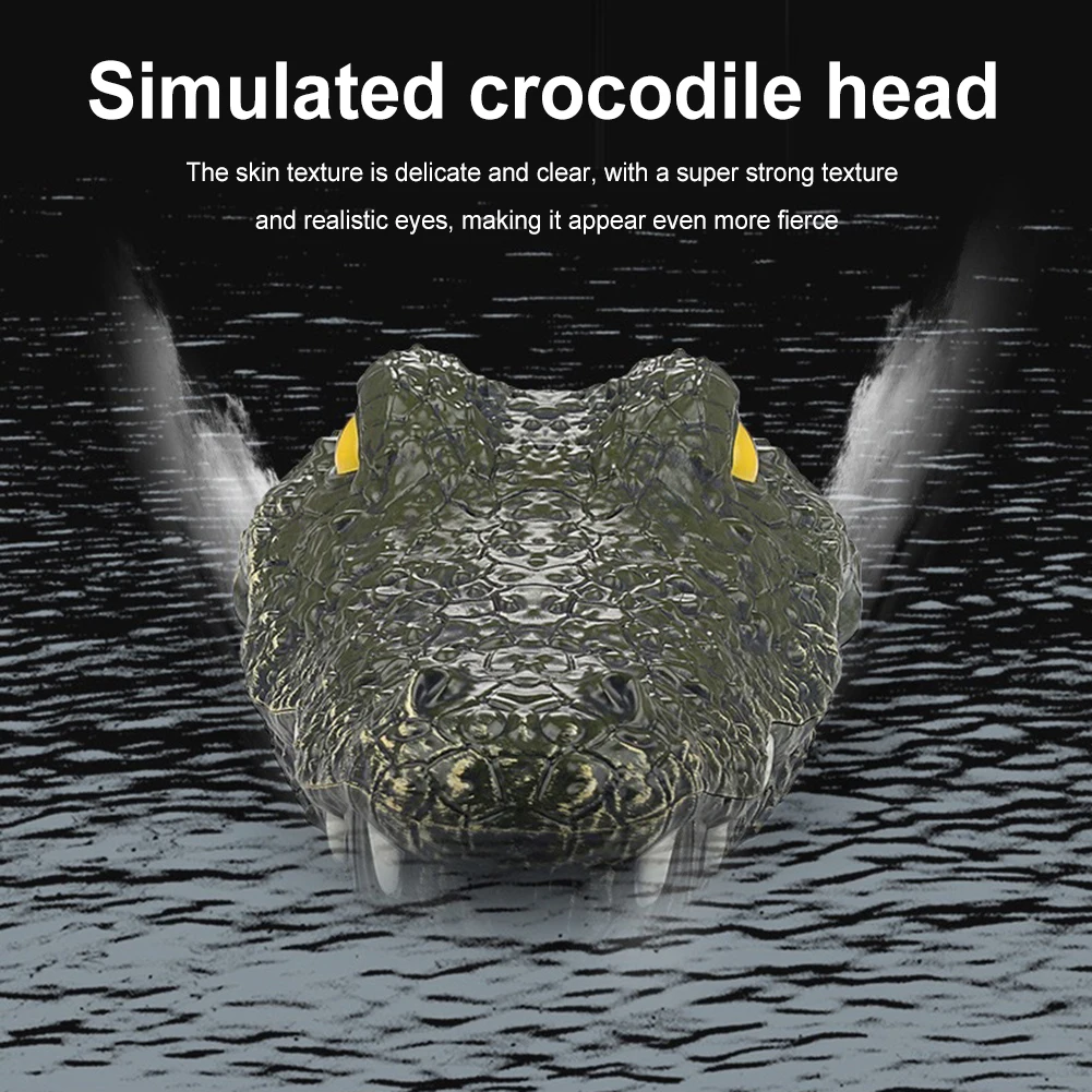 Zdalnie Sterowany Łódź Wyścigowa z Głową Aligatora 2.4GHz, Elektryczna, Symulacja Głowy Krokodyla, Letnie Zabawki Wodne, Prezent
