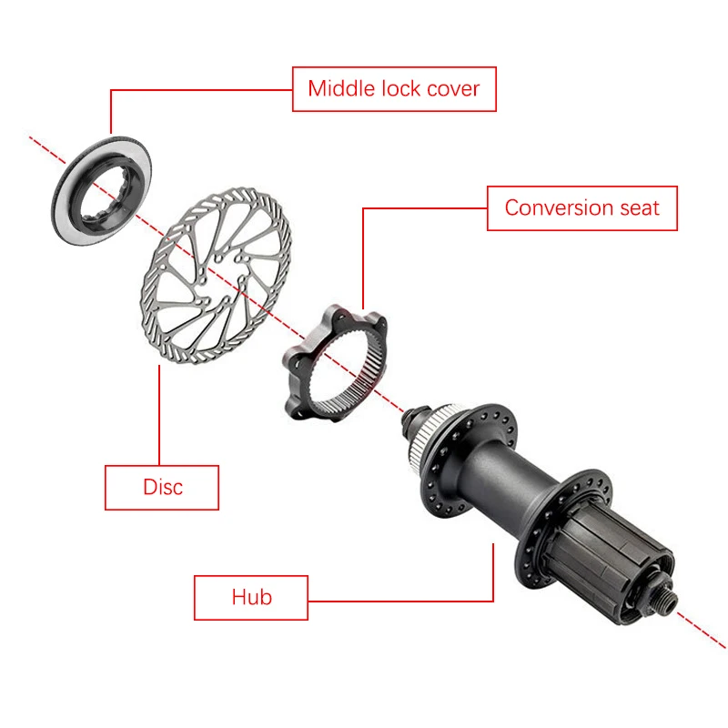 Bike Centerlock To 6-Hole Adapter Mountain Bike Hub Center Lock Conversion 6 Bolt Disc Brake Rotor Cycling Accessoires