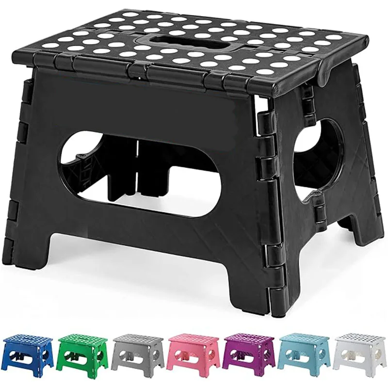 Folding Step Stool is Sturdy Enough to Support Opens Easy with One Flip Great for Kitchen Bathroom or Bedroom