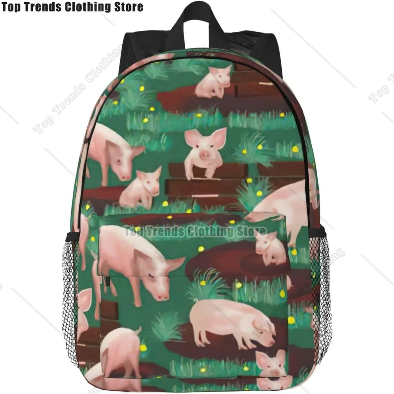 Pigs In Farm Print Versatile Adult Backpack For Work Hiking Waterproof Backpack Laptop Compartment