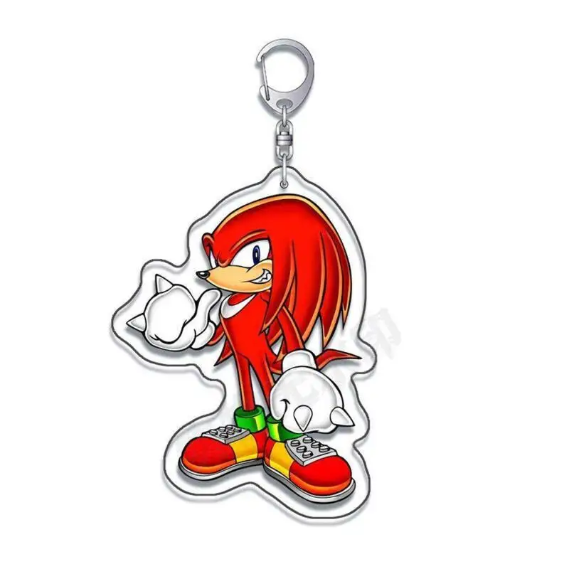 Sonic Sweet Adventure Acrylic Keychain Bag Pendant Sonic Shadow Knuckles 2Poses Bag Pendant Game Cartoon Keyring Creativity Gift