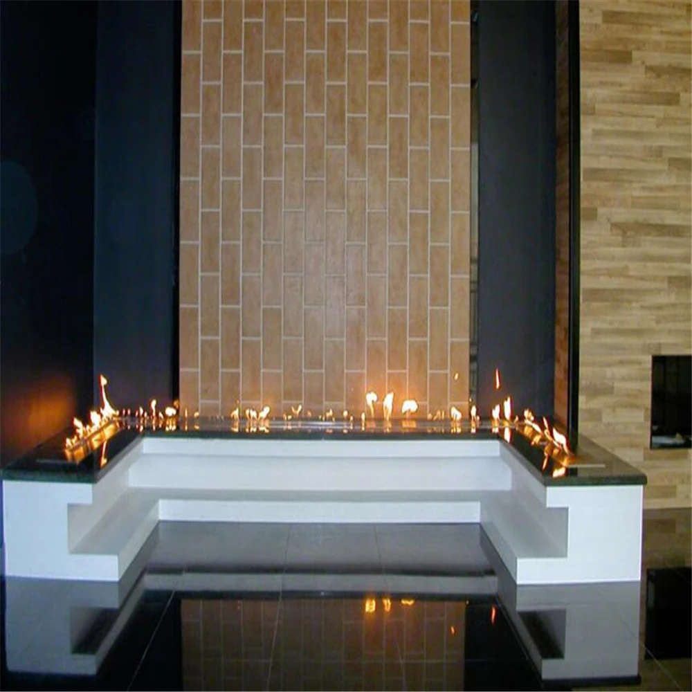 tuya wifi bio kamin  electric rectangular stainless steel bio ethanol burner bioethanol fireplace electric heater