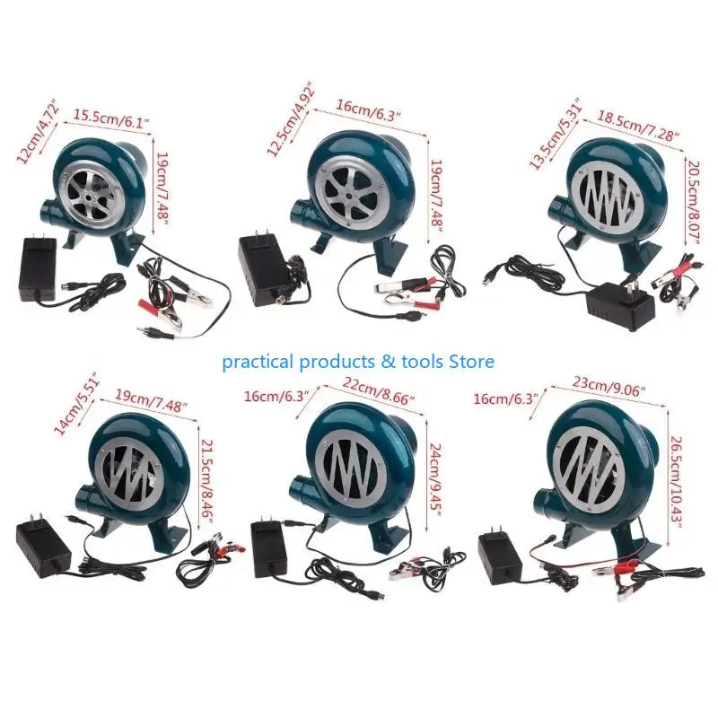 77JB DC12V 30/40/60/80/100 واط مروحة نفخ كبيرة لتدفق الهواء للشواء والنزهة والتخييم #6