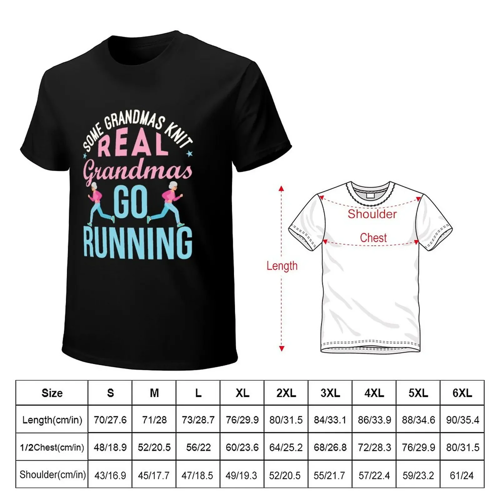 Some Grandmas Knit Real Grandmas Go Running T-Shirt cute tops boys animal print mens graphic t-shirts hip hop