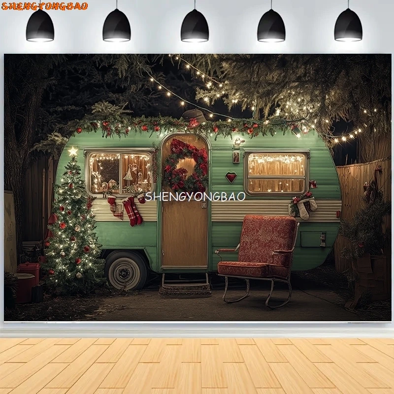 

New Year Christmas Day Digital Photography Backdrop Prop Fireplace Winter Living Room Gift Holiday Photo Studio Background RS-23