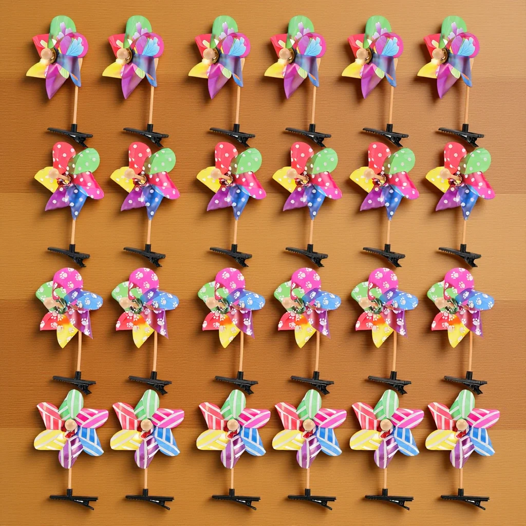 

24pcs Pinwheel Hair Clips Windmill Hairpins for Women Kids Cute Barrettes Decorative Hair Accessories Stage Performance Gift