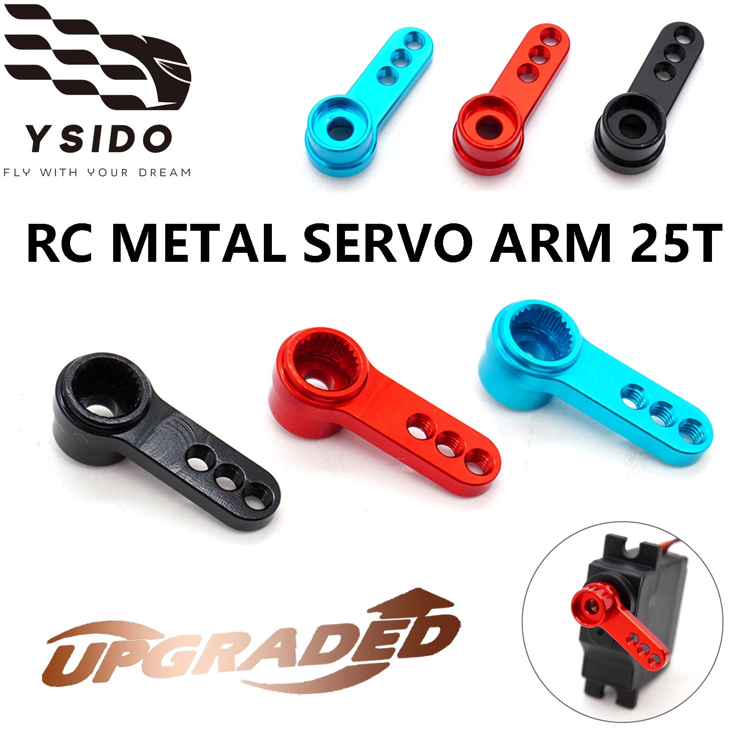 YSIDO RC brazo Servo de Metal bocina brazo Servo de dirección 25T M3 para Wltoys MJX Futaba Savox Xcore HSP WPL 17g Servo accesorios de actualización