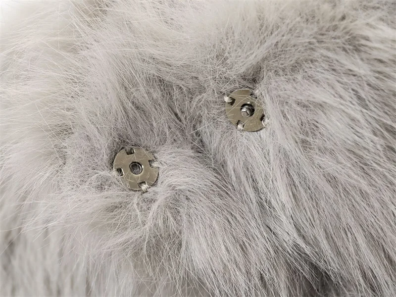 herfst en winter nieuwe dames elegante kunstbont effect lange mouwen opstaande kraag korte bontjas