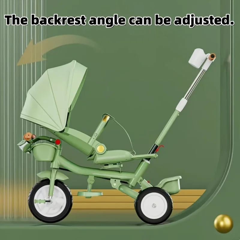 دراجات ثلاثية العجلات للأطفال، مقاعد دوارة، عربات أطفال، يمكن الجلوس أو الاستلقاء، عربات أطفال بثلاث عجلات