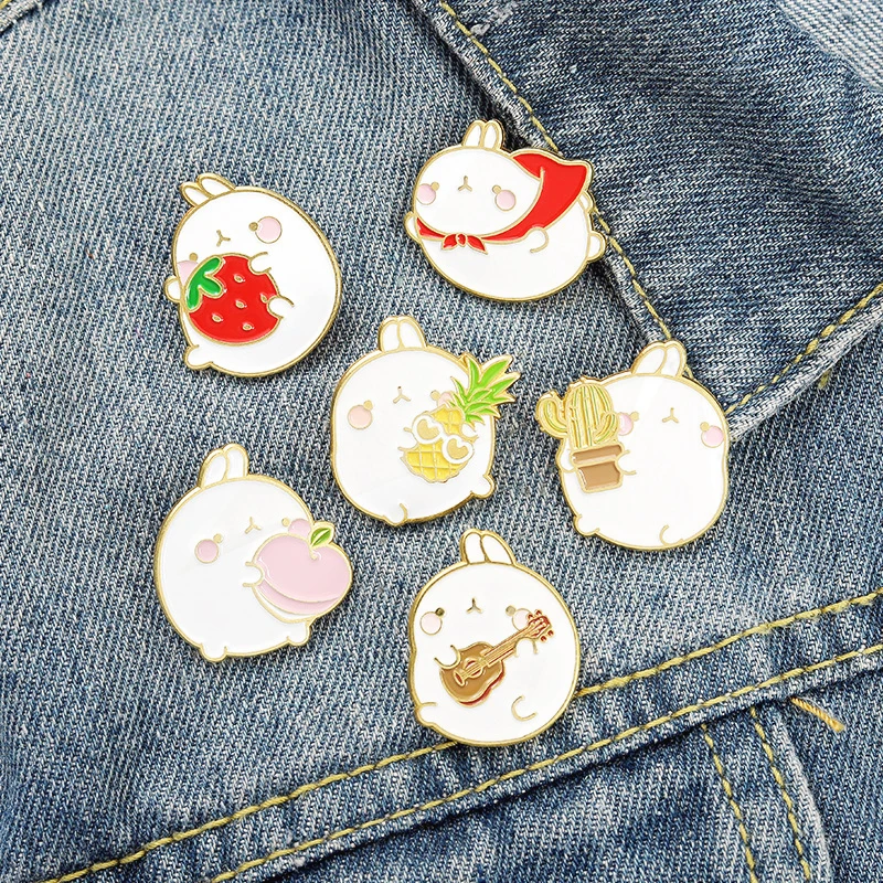 Rabbit Alloy Clothing Accessories Backpack Pin Badge Lapel Pins Creative Cartoon Pinseapple Rabbit Pin Cute Playing Guitar