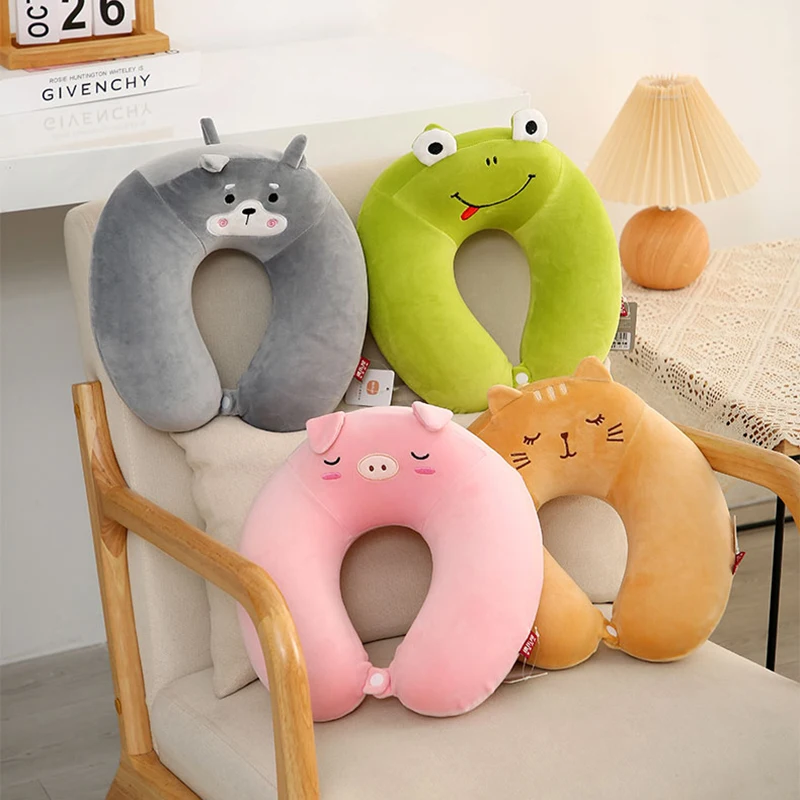 Cartoon Animal Heightened Memory Foam U-shaped Pillow Cute Animal Neck Pillow Travel Neck Pillow Portable Home Office Children