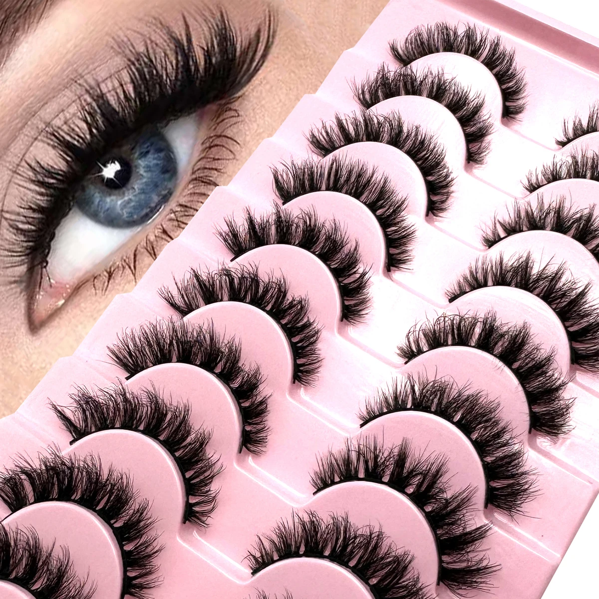 New10 paia soffici ciglia finte visone naturali lunghe estensione ciglia finte fatte a mano volume ciglia 3d trucco finte cils cilios