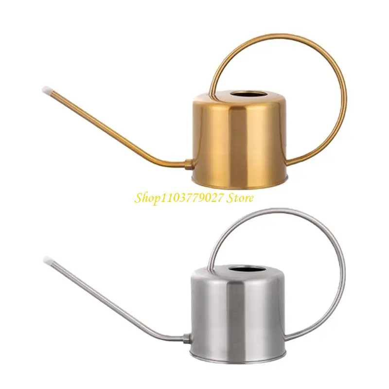 

C4DF 1300ml Small Watering Can Stainless Steel Long Spout for Home Garden Use