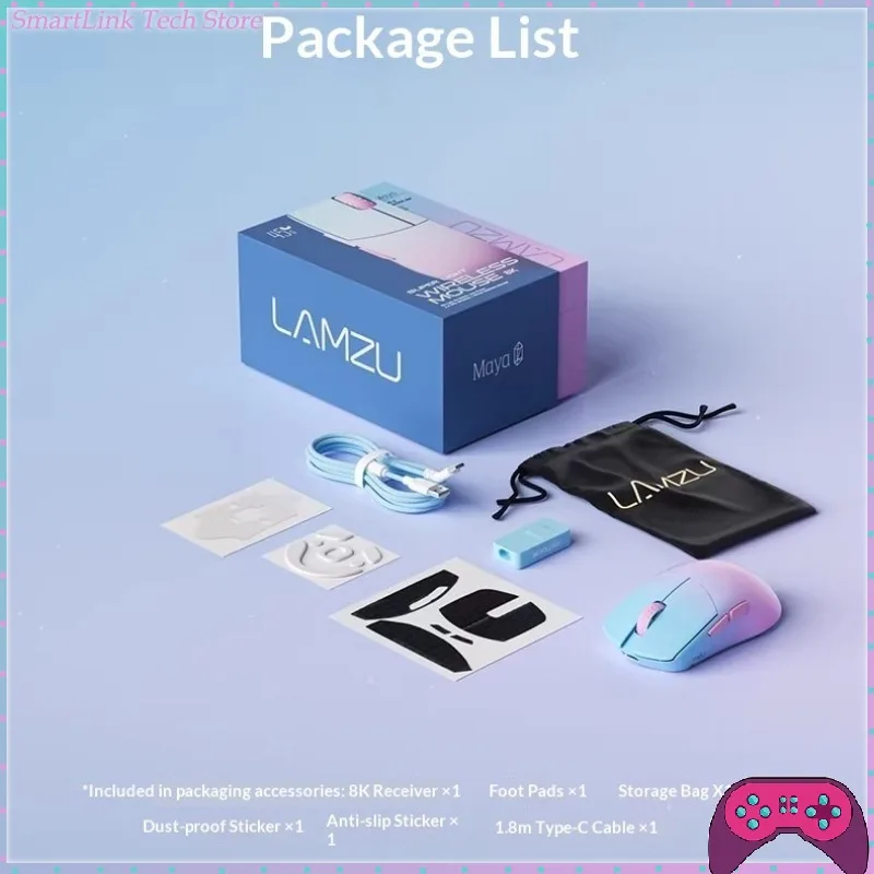 

Новая мышь LAMZU MAYA Nebula, 45 г, легкая, беспроводная, с оптическим микропереключателем 8K и сенсором 3950 для CSGO, Valorant, CS, Delta. Подарки.