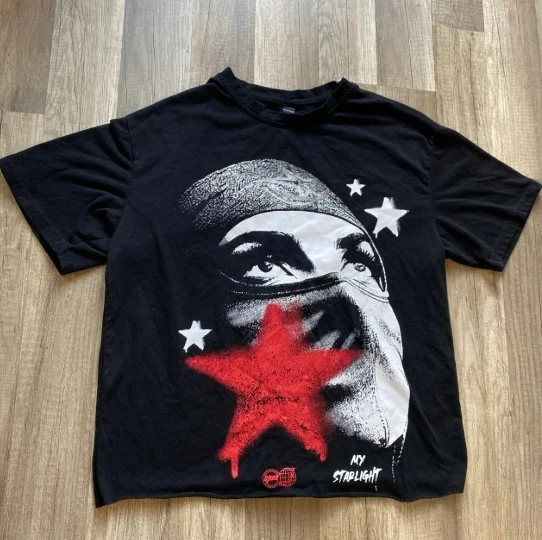 

Y2K Men S Headshot Street T Shirt Short Sleeve Polyester Material Regular Fit Summer Season Men S Fashion Round Neckline