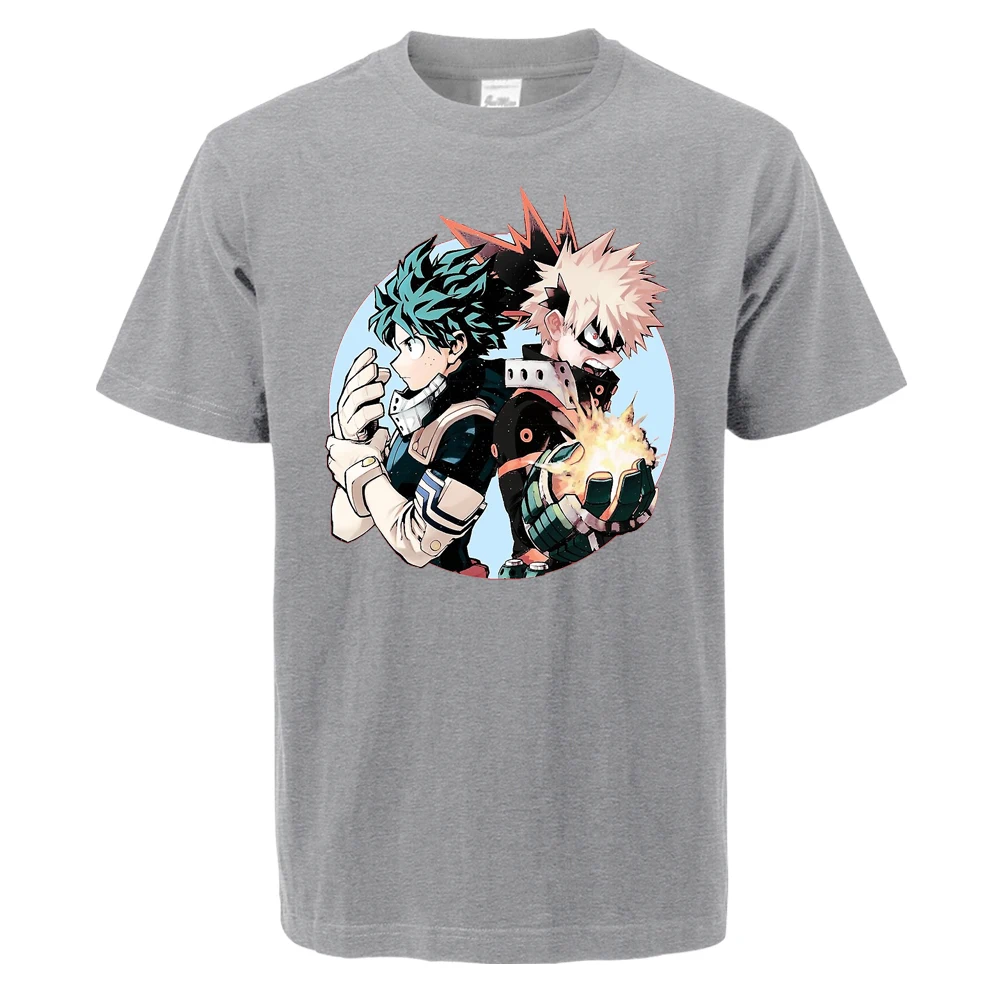 My Hero Academia Deku Bakugou Japan Anime Summer Man Hip Hop T-Shirts Cotton Tee Shirts Man Tee Tops Hip Hop Short Sleeved