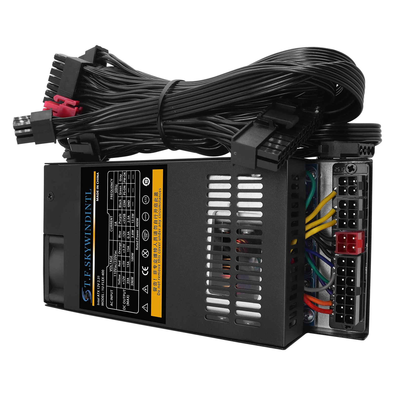 FLEX ATX 400W Full Modular Power Supply 87% Efficiency, Small 1U Gaming PSU for Mini ITX Case