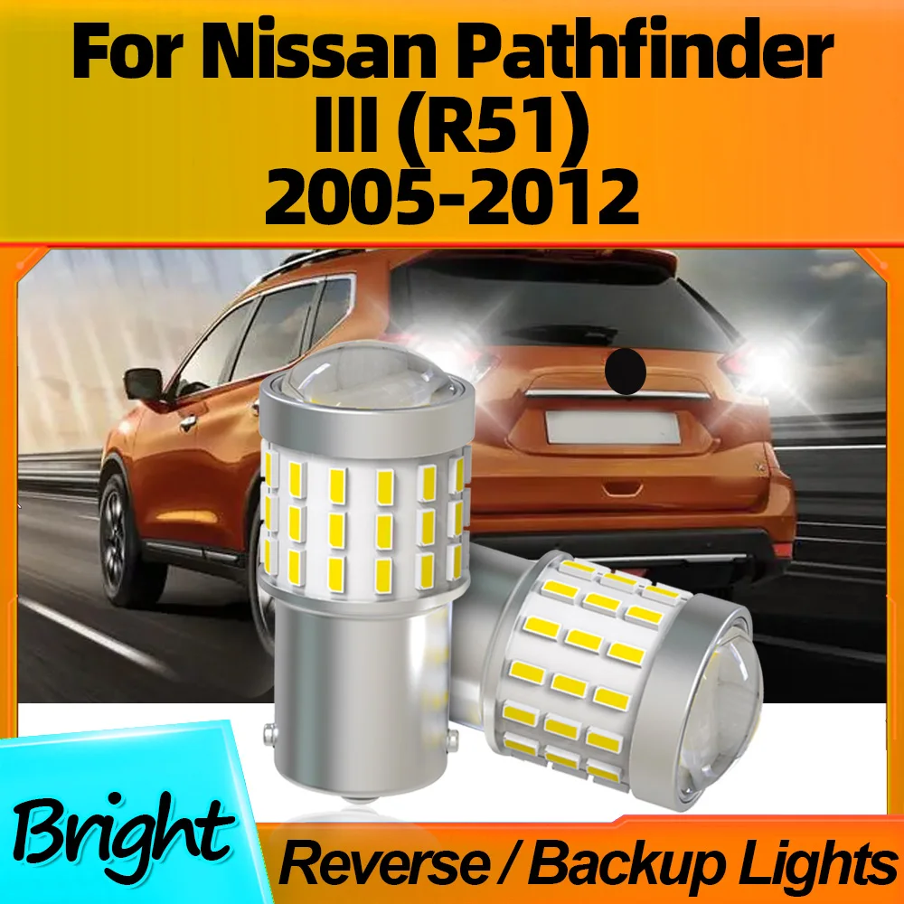 

2Pcs Car Led P21W 1156 BA15S Auto Reverse Lamp Light 12V For Nissan Pathfinder III (R51) 2005 2006 2007 2008 2009 2010 2011 2012