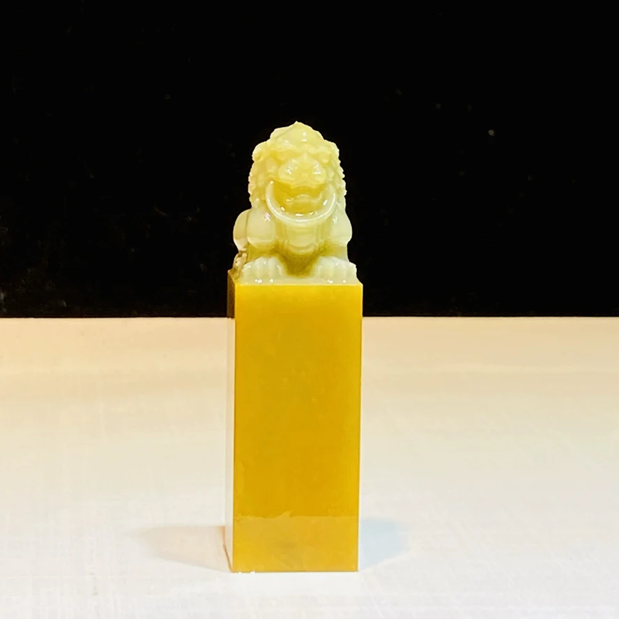 

Natural Qingtian Stone Yellow Carved Seal, 2x2x6cm Date Stamp Stone | Chinese Carving Material, Painting Calligraphy Art Supply