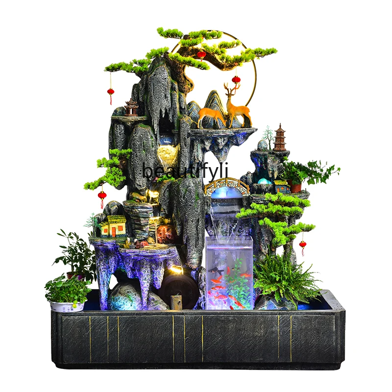 

Large Artificial Mountain and Fountain Floor Ornaments Hotel Garden Courtyard Indoor and Outdoor Fish Pond Cylinder Decoration