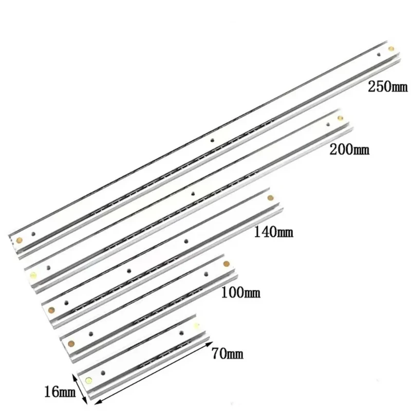 

2Pair Micro Drawer slide Ball Guide Two Sections 16mm Wide Steel Fold Drawer Steel Ball Slide Rail Furniture Hardware Fittings