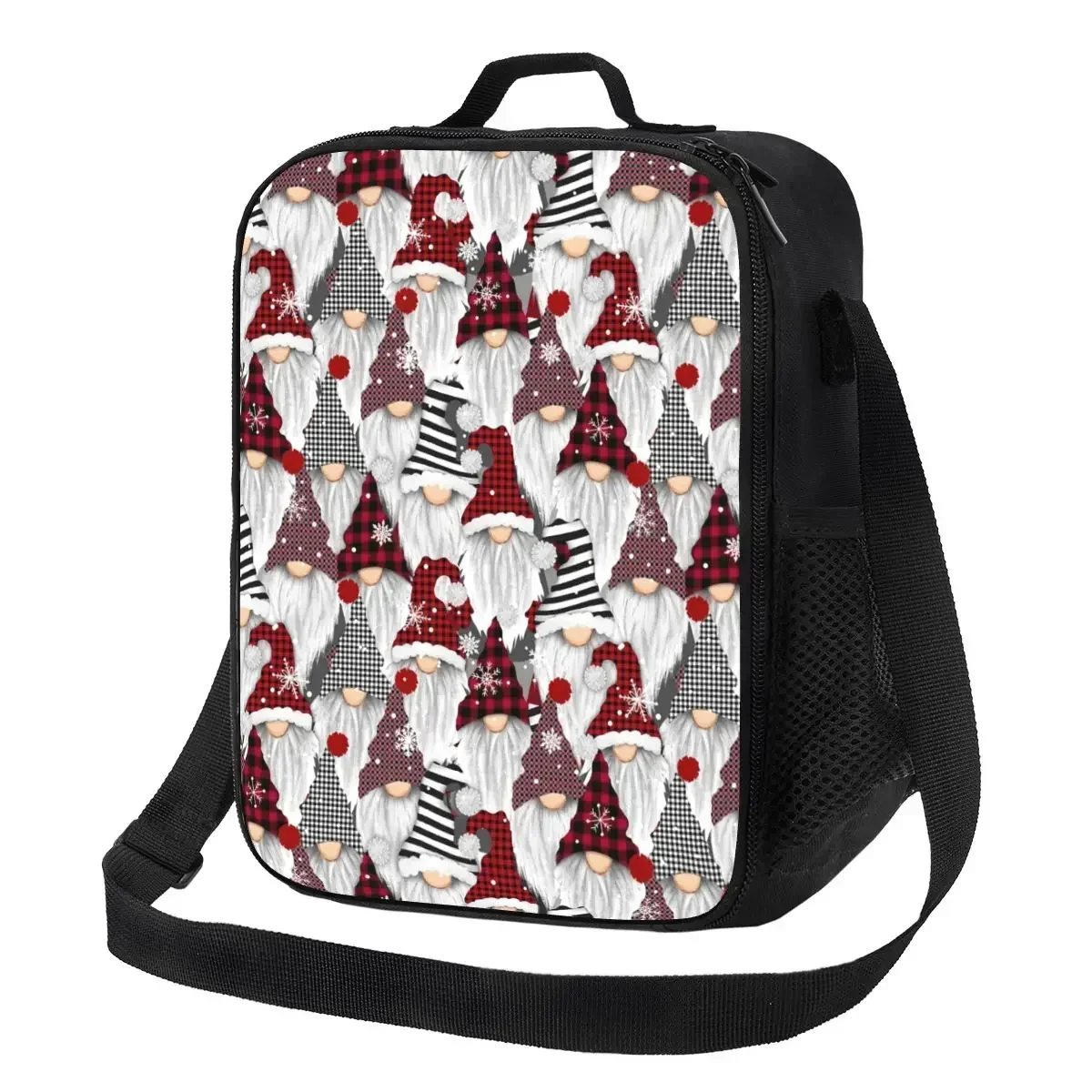 

Custom Holiday Gnomes Lunch Bag Men Women Cooler Thermal Insulated Lunch Boxes for Adult Office