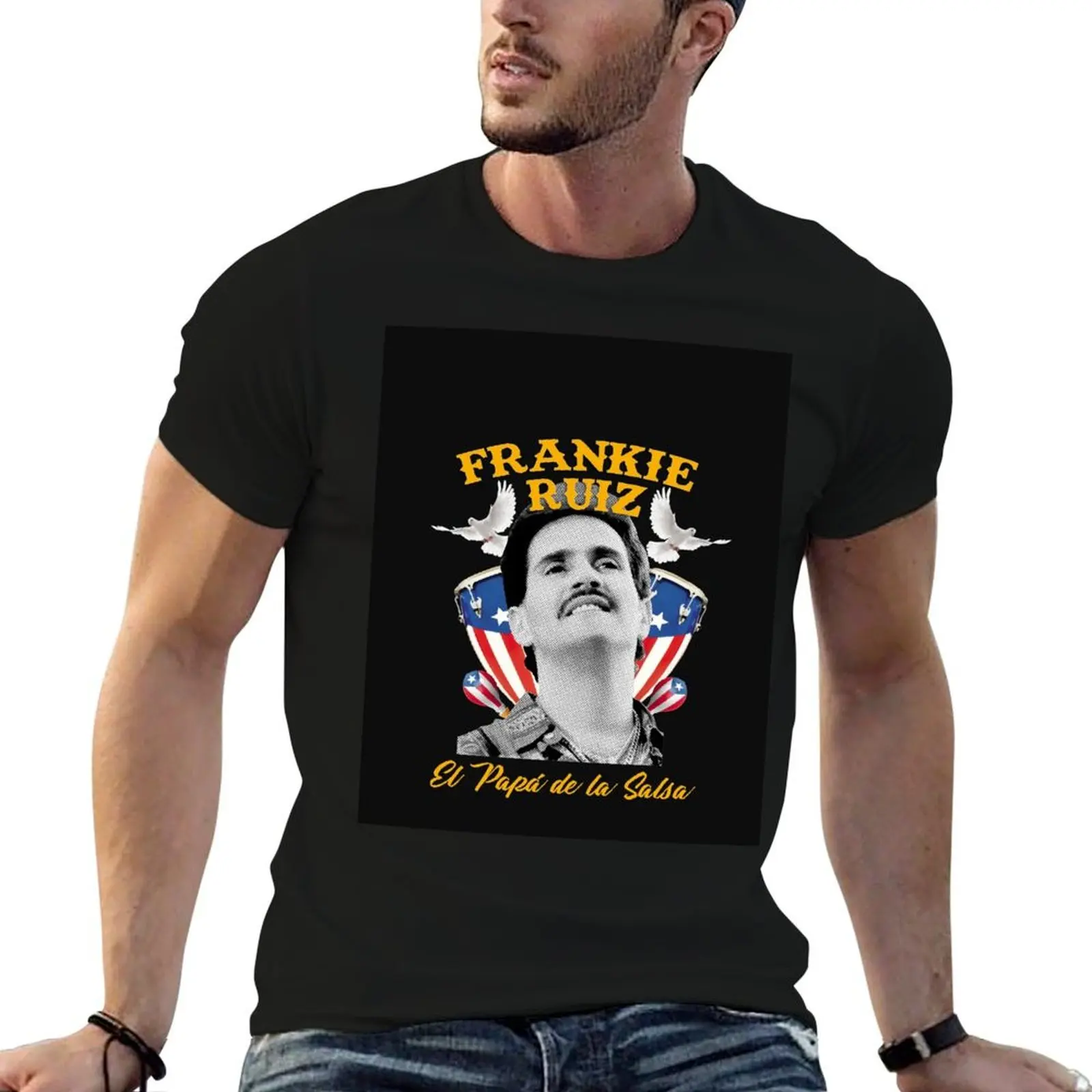 Frankie Ruiz el Papa de la Salsa T-Shirt Casual Street Style Short Sleeve Tee