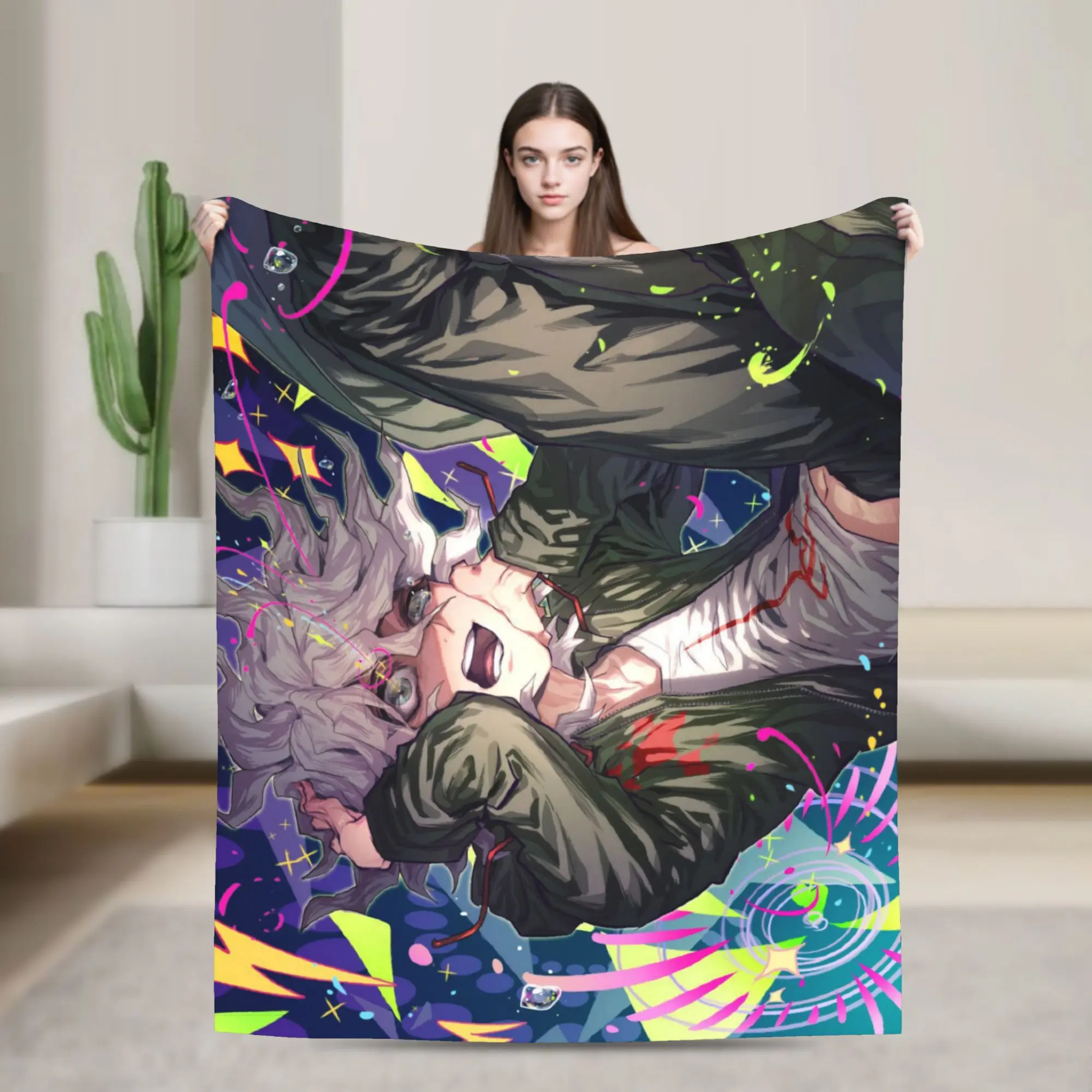 Nagito Komaeda The Ultimate Blanket Flannel  Multifunction Soft Throw Blankets for Bedding Plush Thin Quilt