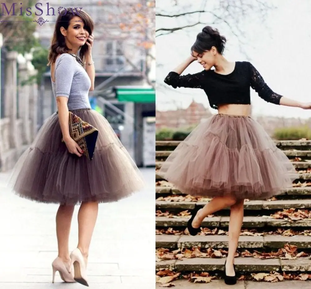 6 Layers Fluffy Ball Gown Women Short Skirts Knee Length Tutu Dress Underskirt Soft Tulle Petticoat for Club Cosplay Marathon