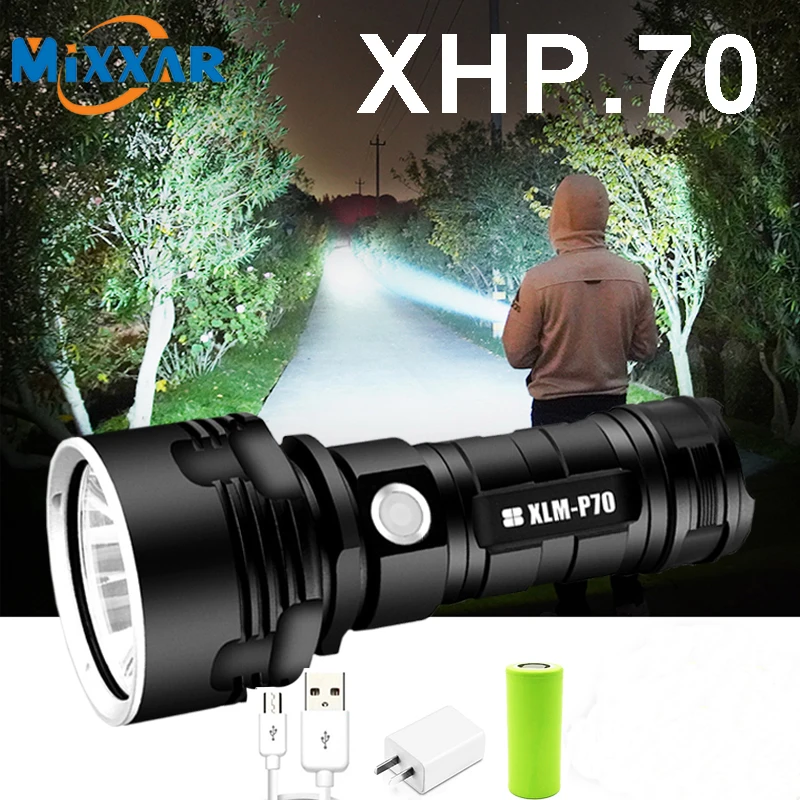 Z30 Super Powerful LED Flashlight L2 XHP50 Tactical Torch USB Rechargeable Linterna Waterproof Lamp Ultra Bright Lantern Camping