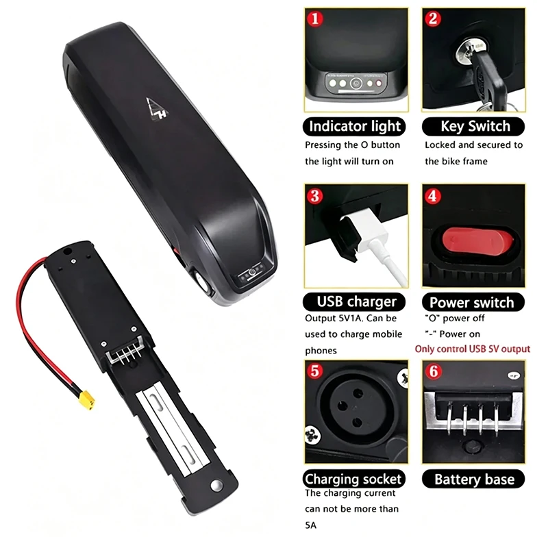 Hailong Battery Pack 36V 48V 52V 12Ah 15Ah 17Ah Electric Bicycle for Bafang BBS02 BBS03 BBSHD Motor Hailong Battery - view 4