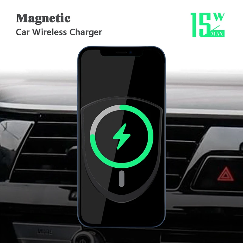 

Car Phone Holder 15W Magnetic Wireless Car Charger Mount for iPhone 12mini 12 Pro Max Magsafing Fast Charging Wireless Charger