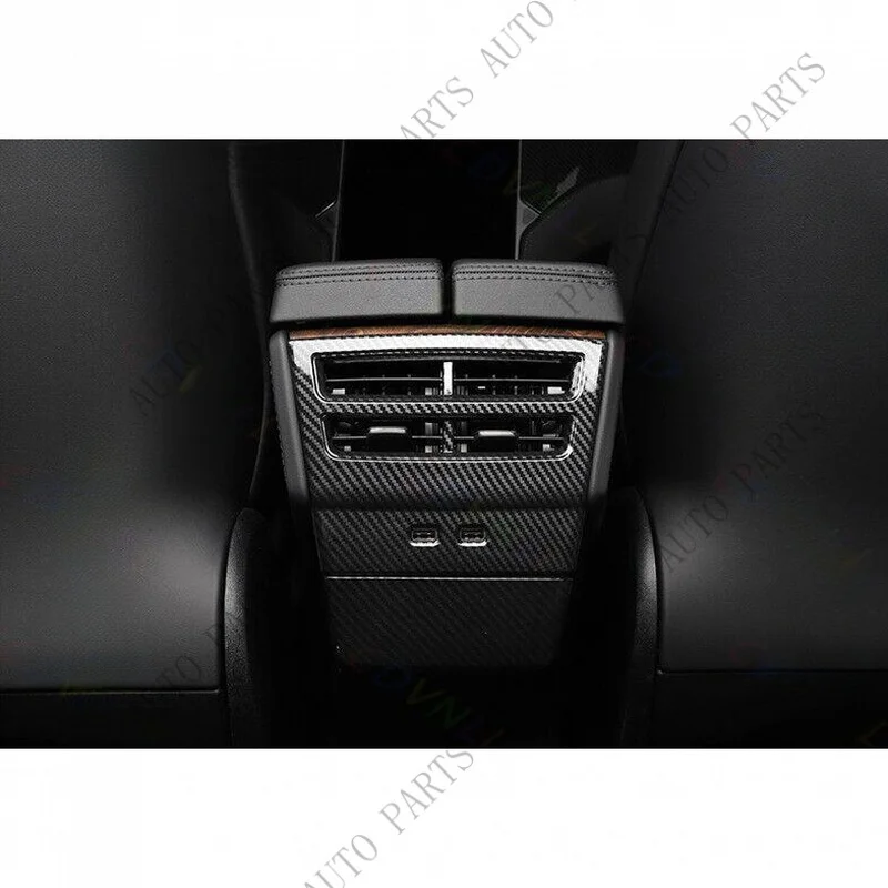 A+ For Tesla Model X S 2012-21 ABS Carbon Fiber Rear Air Outlet Vent&USB Frame Trim