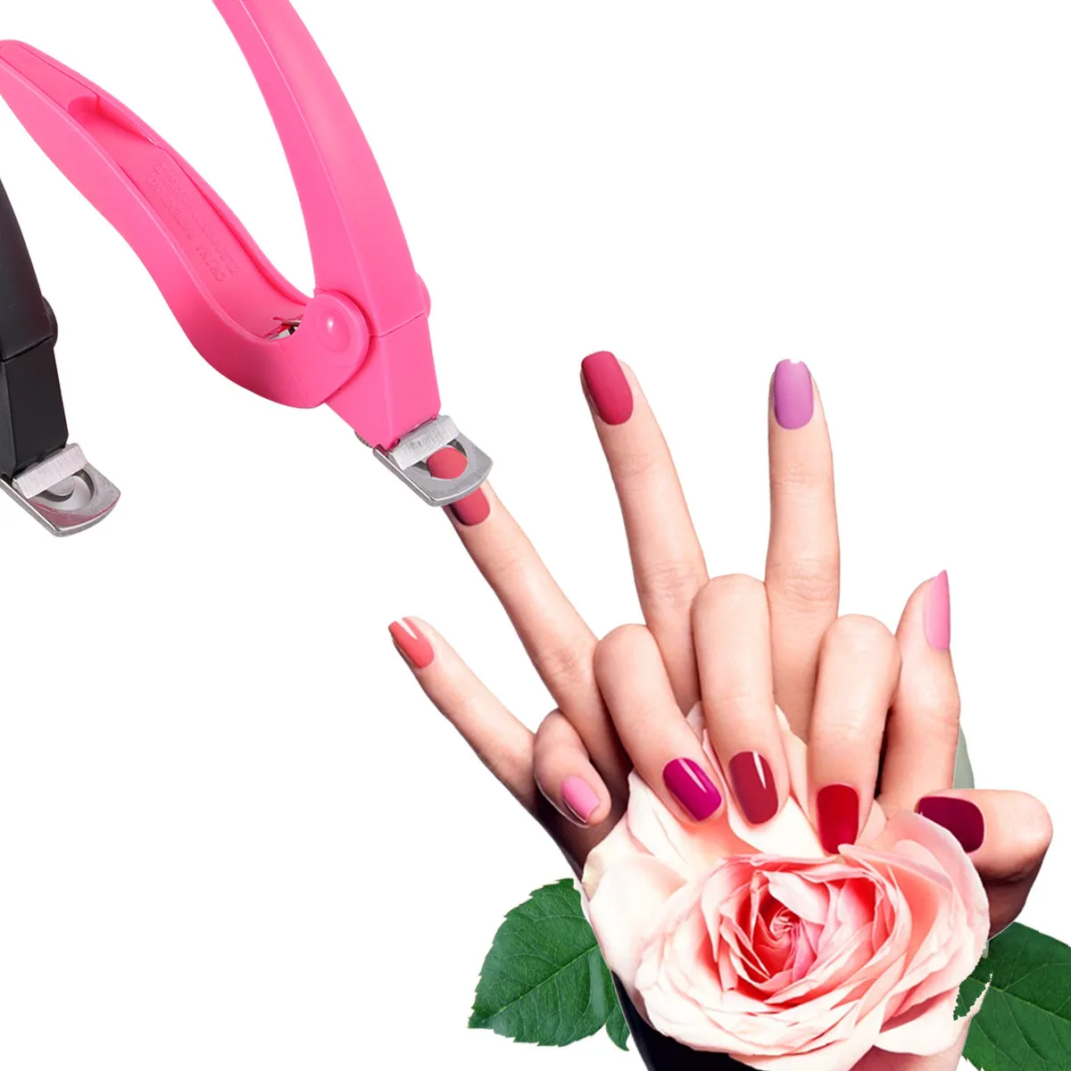 2Pcs Premium Nail Clipper Set High Strength Spring Ergonomic Design for Acrylic False Nails Round Straight U-Shape Cutting