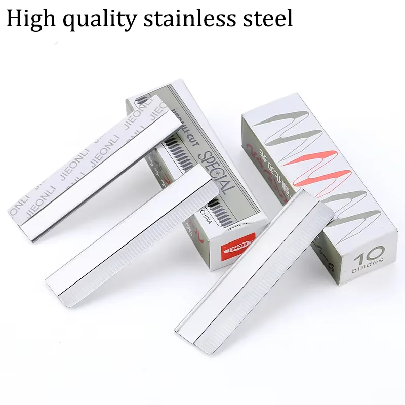 50/10pcs Professional Eyebrow Trimmer Blades Stainless Steel Face Hair Remover Replaceable Razor Beauty Salon Makeup Tools