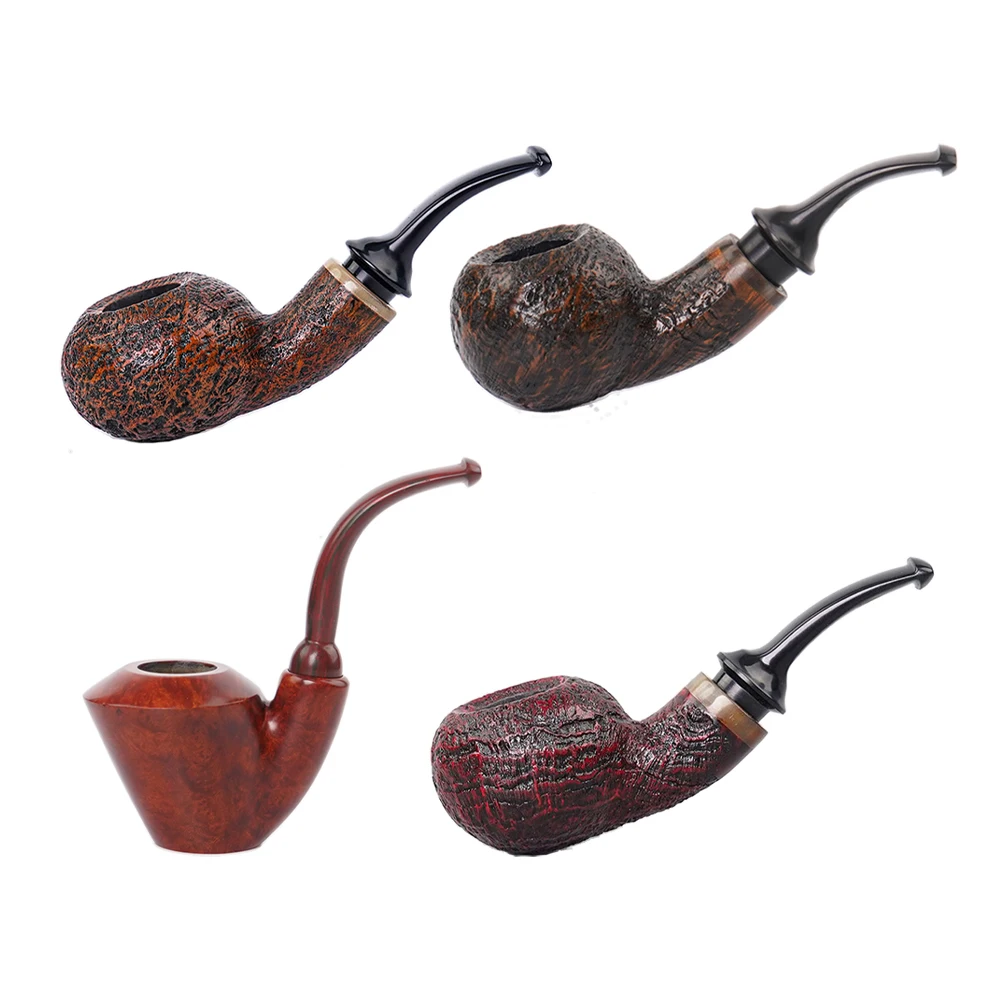 Small Apple Briar Wood Smoking pipe Set Tobacco Pipe With 3mm Filter Wooden Manual Men's Portable