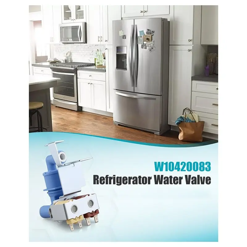 Válvula de entrada de agua dual W10420083 de repuesto compatible con refrigeradores Whirlpool, Kenmore, Maytag, Jenn-Air, Amana,
