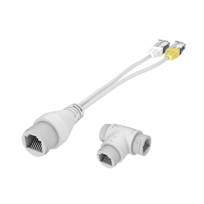 Y1UB POE Splitter 2-in-1 Netwerkbekabeling Connector Drieweg RJ45 Connector voor Beveiligingscamera Installeren accessoires