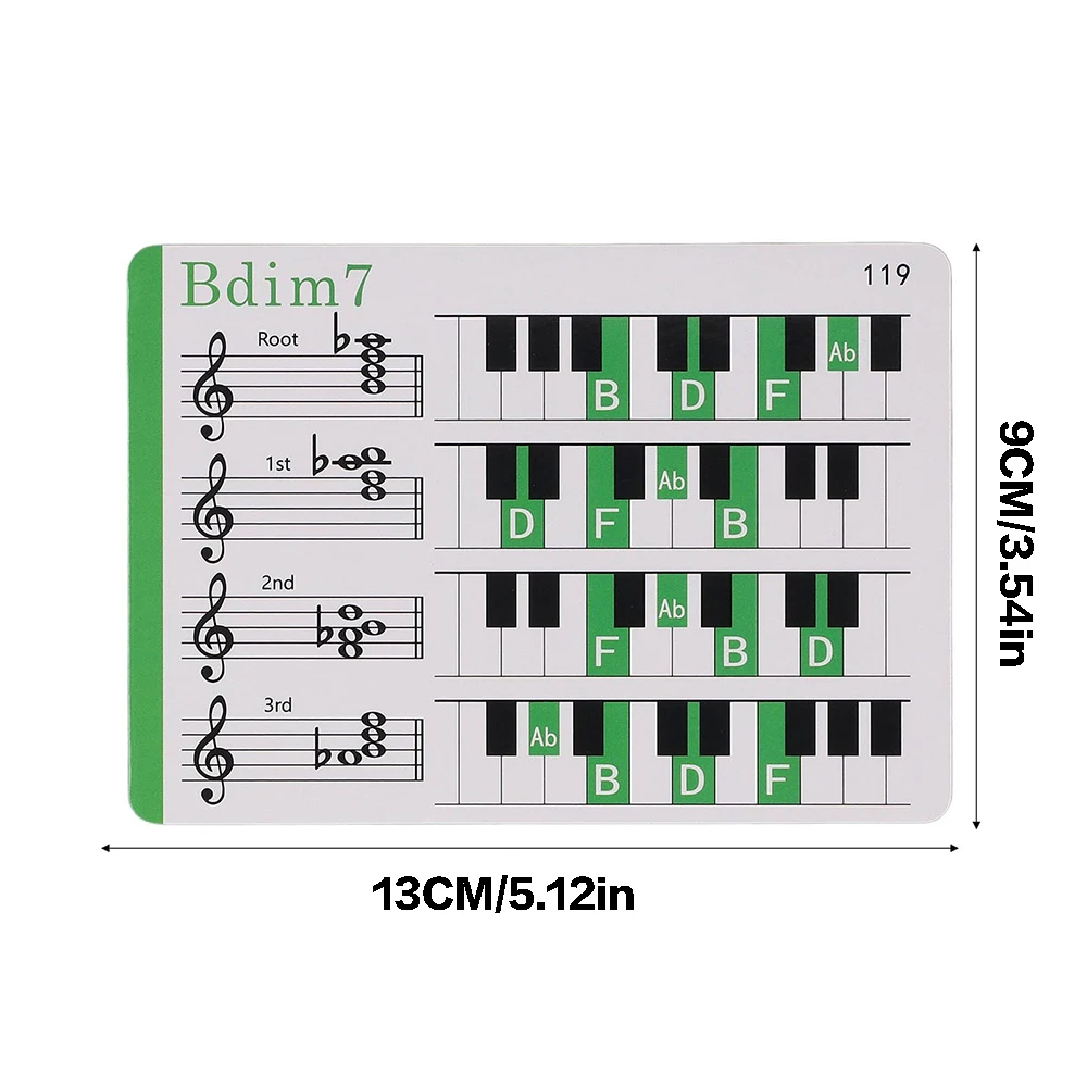 120장 음악 플래시 카드 컬러드 코퍼 플레이트 페이퍼 피아노 컬러 코딩 플래시 카드, 초보자용 피아노 코드 플래시카드