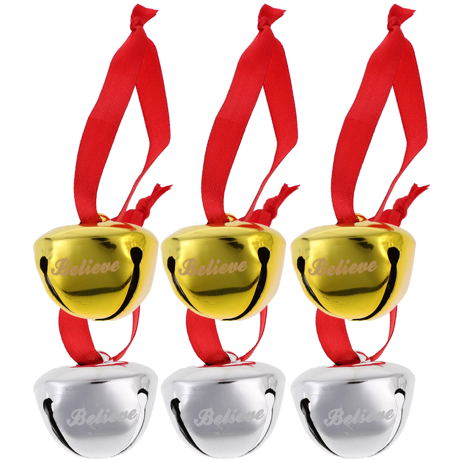 

6pcs Christmas Tree Bell Decorations Metal Hanging Bells Festive Ornaments Diy Pendant Decor Props Bell For Tree Door