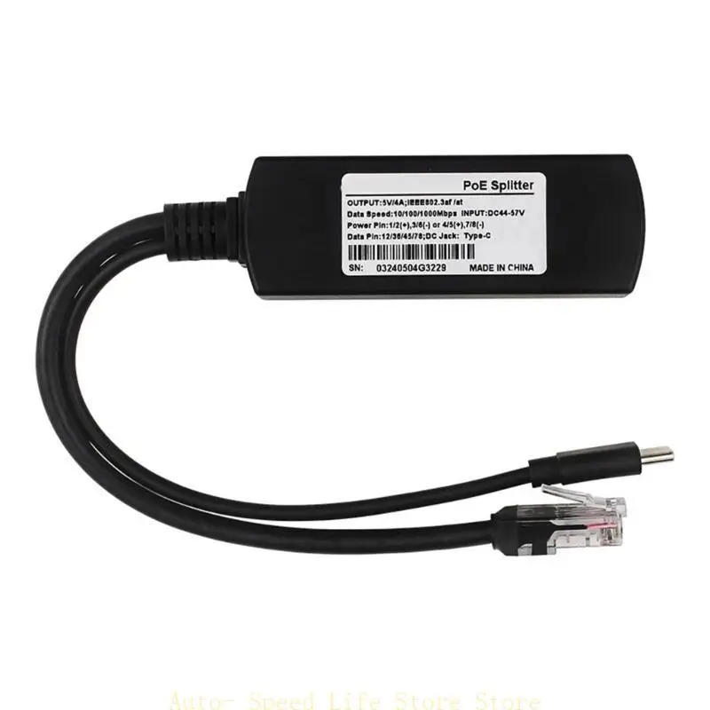 02DA USB Typec Gigabits Poe Splitters 5V IEEE802.3AF Power nad eterami dla 5