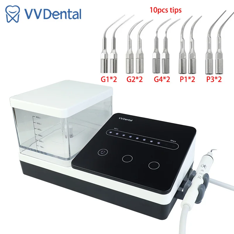 VVDental Ultrasonic Scaler Unit Machine With Water Supply Bottle Teeth Cleaner Remove Tooth Calculus Smoke Stains Dentistry