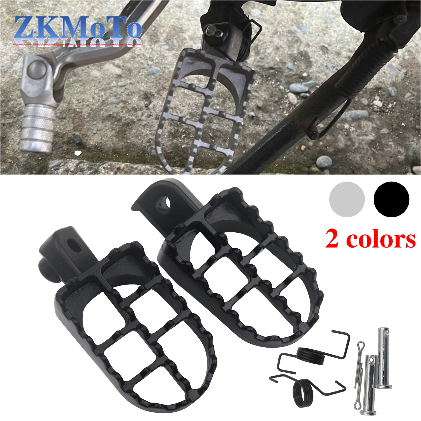 2PCS Foot Pegs Footrests L & R for Yamaha PW 50 80 TW200 PW50 PW80 50 70 110 125cc Motocross Dirt Bike, Black