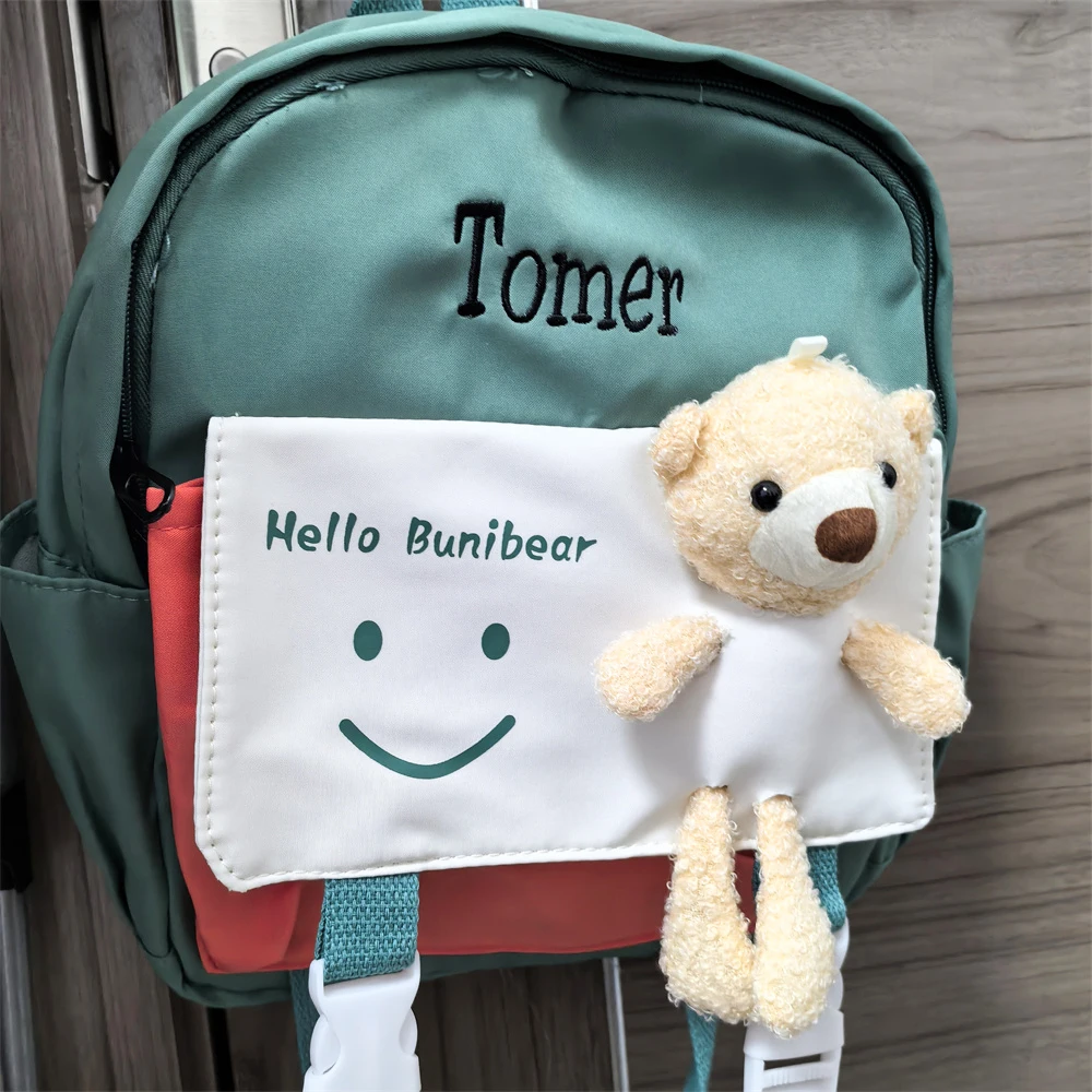 

Little Girls Boys Kindergarten Schoolbag Personalized Name Cute Bear Primary Fashion School Bag Children's Outdoor Snack Bags