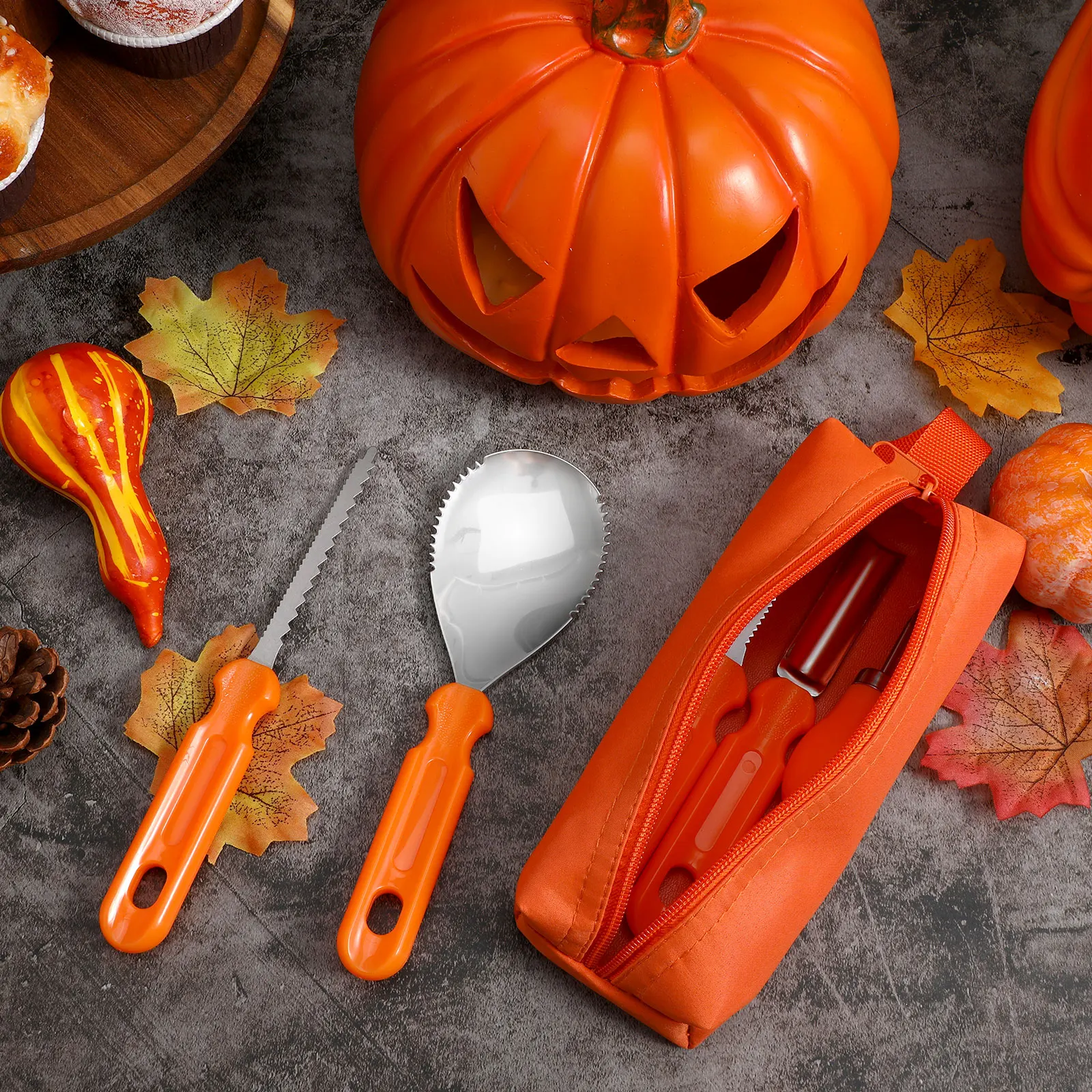 

5 Pcs Pumpkin Carving Knife Halloween Design Kit Tools for Pumpkins Decorations