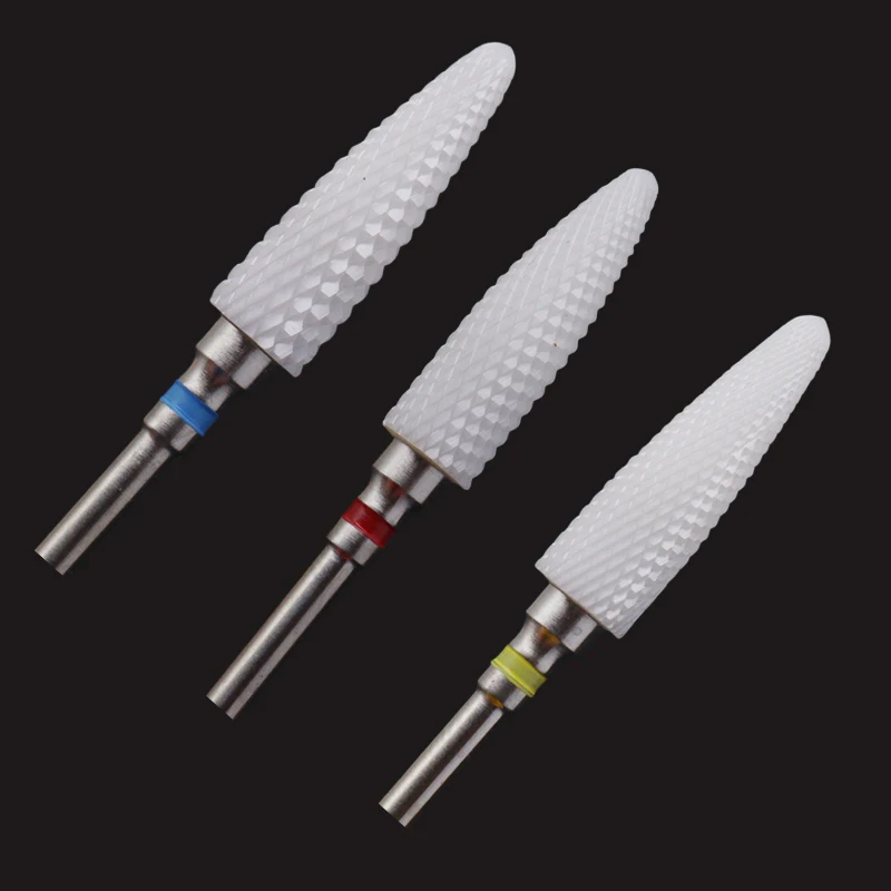 Easy Nail Ceramic Nail Drill Bit 3/32" Rotary Burr Bits For Manicure Pedicure Electric Drill Accessories Nail Tools Milling Cutt