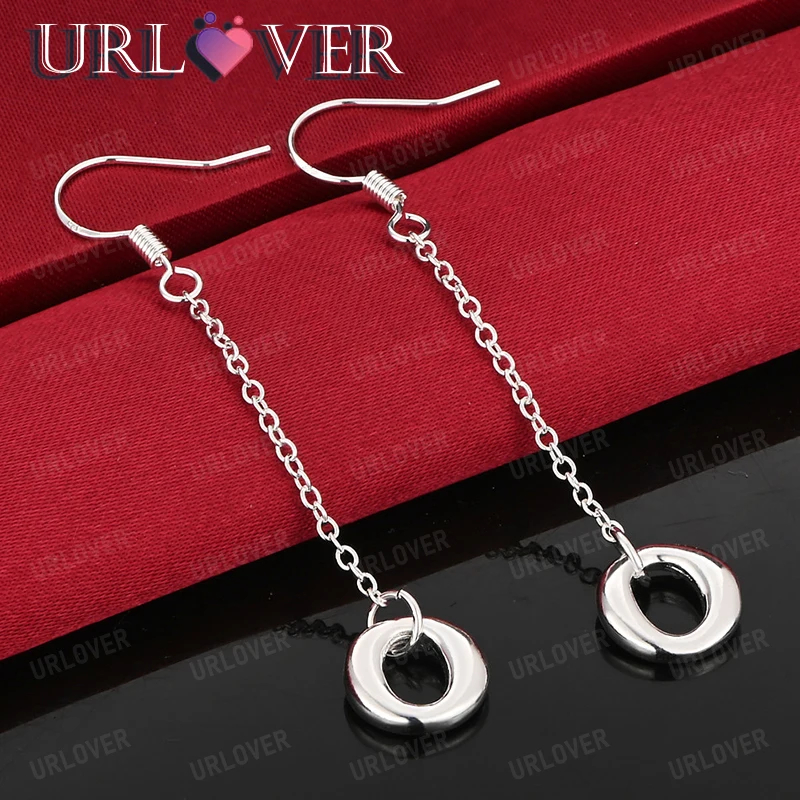 

925 Sterling Silver Drop Earring Birthday Gift Women Romantic Engagement Wedding Party Silver Jewelry Simple Trend Accessories