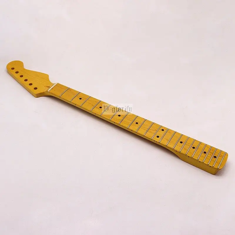 6-String 22-Fret Electric Guitar Neck with Maple Glossy Small Head Yellow Handle Instrument DIY Modification Professional Guitar