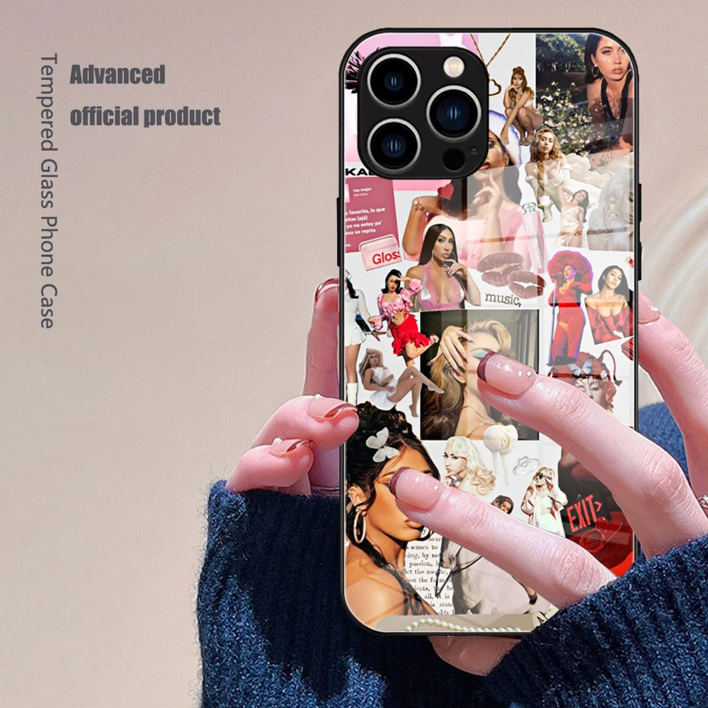 For IPhone 15 Pro Mother Kali Uchis Phone Case Glass for IPhone 13 14 12 11Pro XR XS MAX 14 Plus SE Pro Design Glass Cover